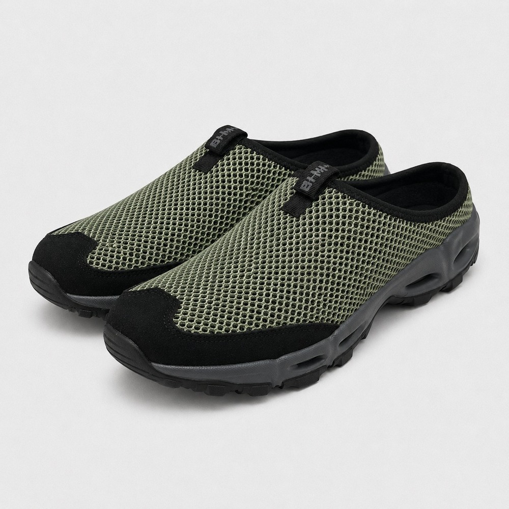 Bass Outdoor Aqua Mesh Slide Clogs Men's Size 9 Green Water Shoes Mule Slip On